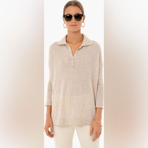 Tuckernuck Beige Collared Pullover Sweater